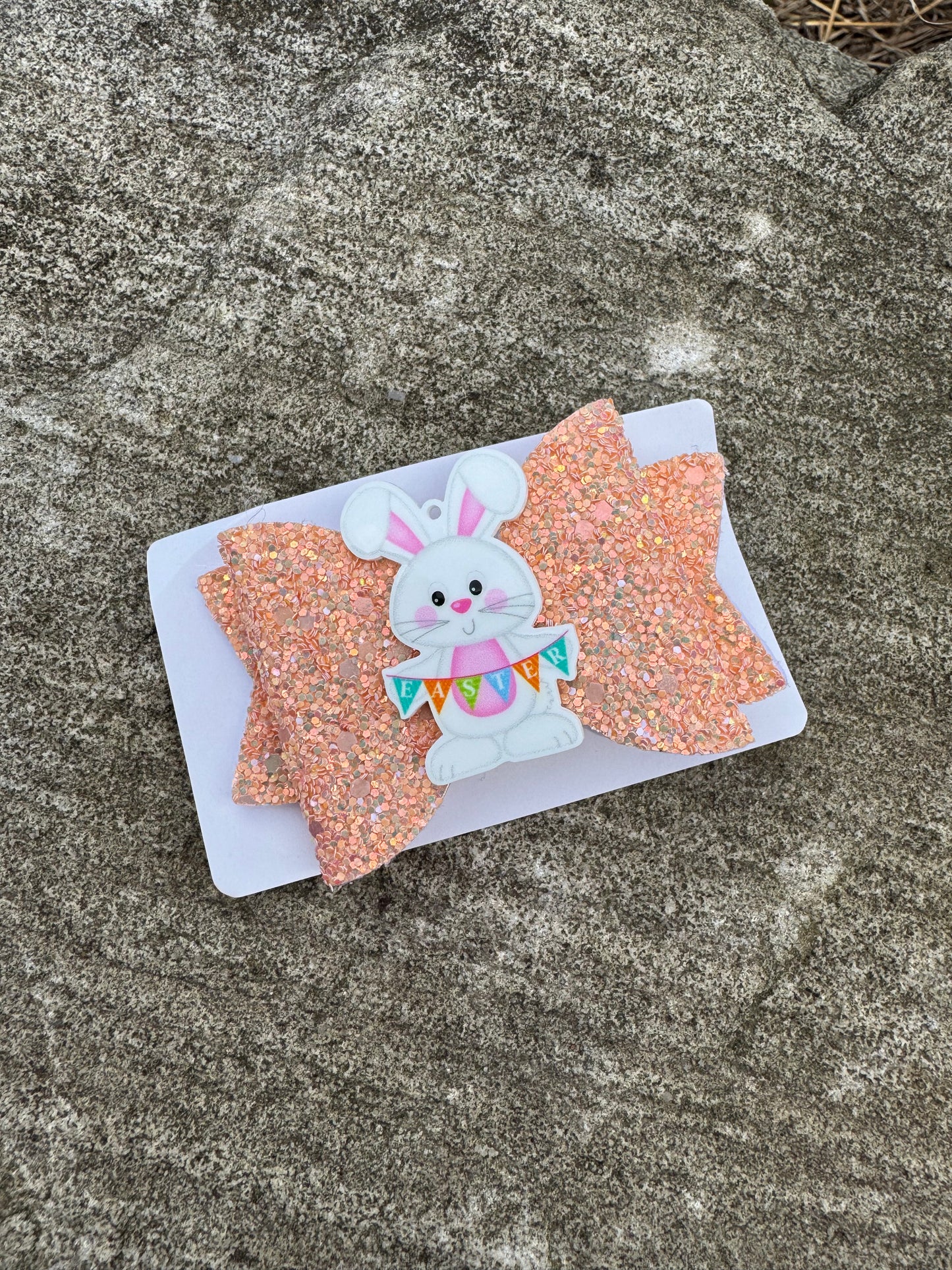 Orange bunny bow