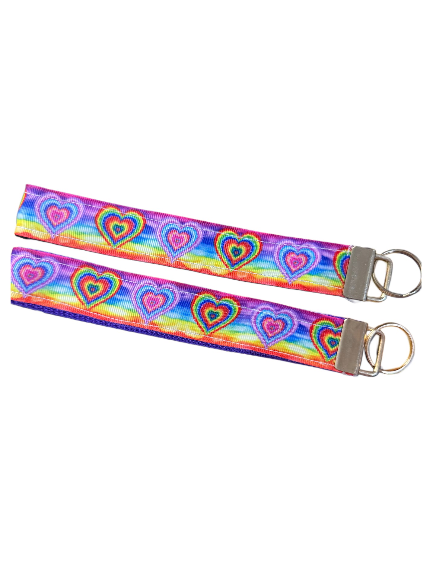 Rainbow heart wristlet