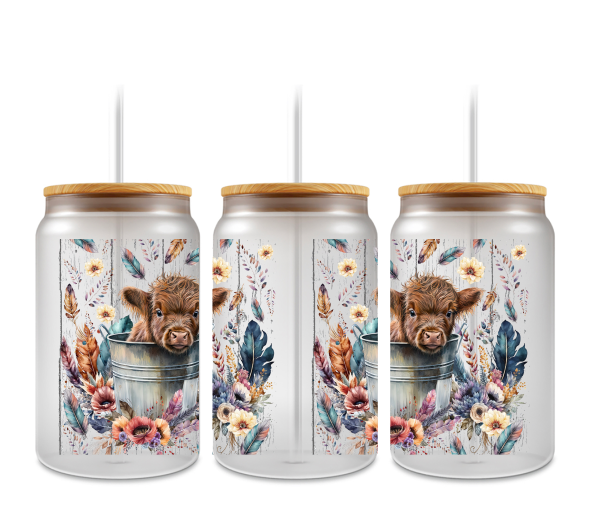 floral highland cow