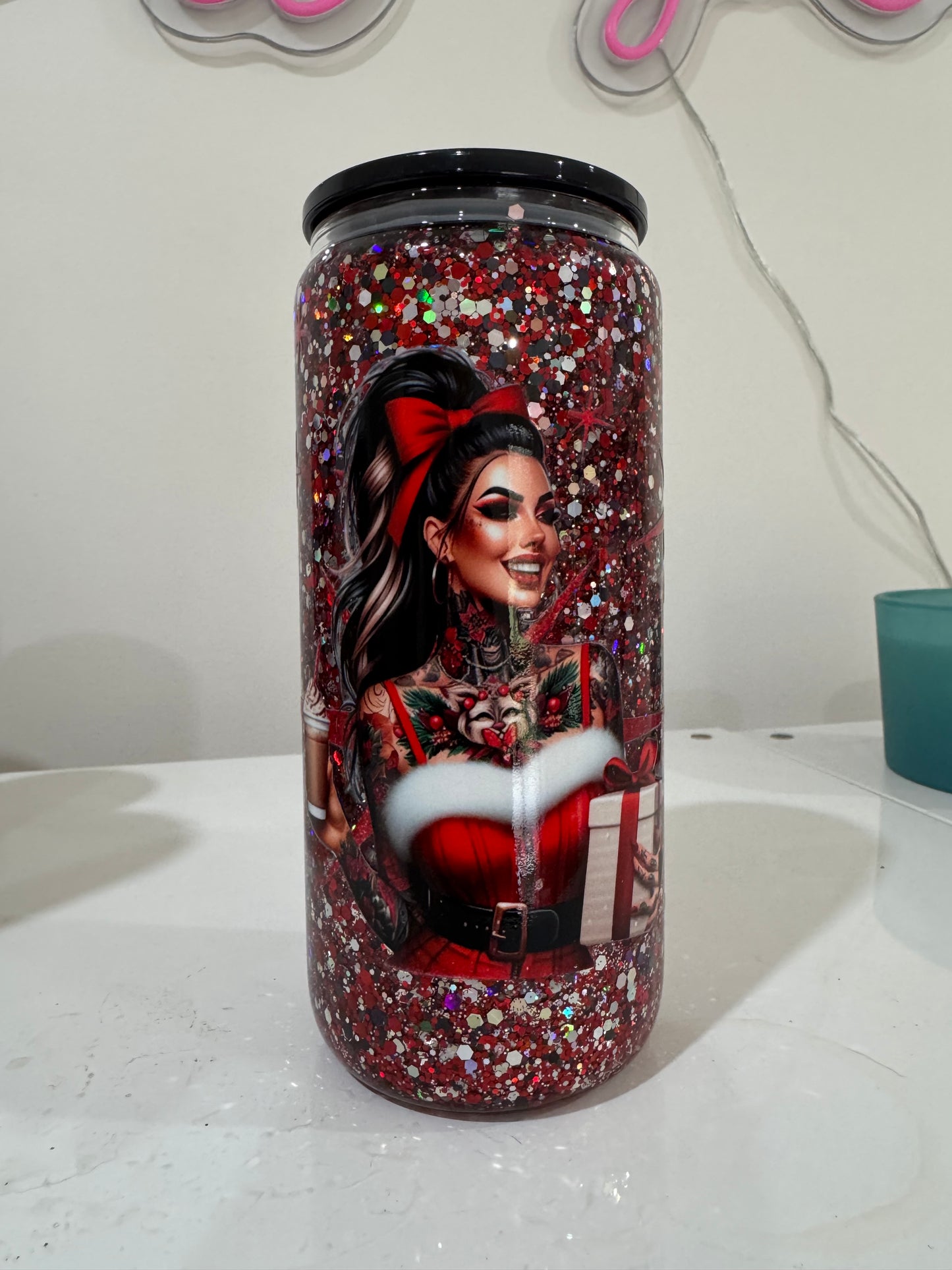 Merry Christmas glass snow globe