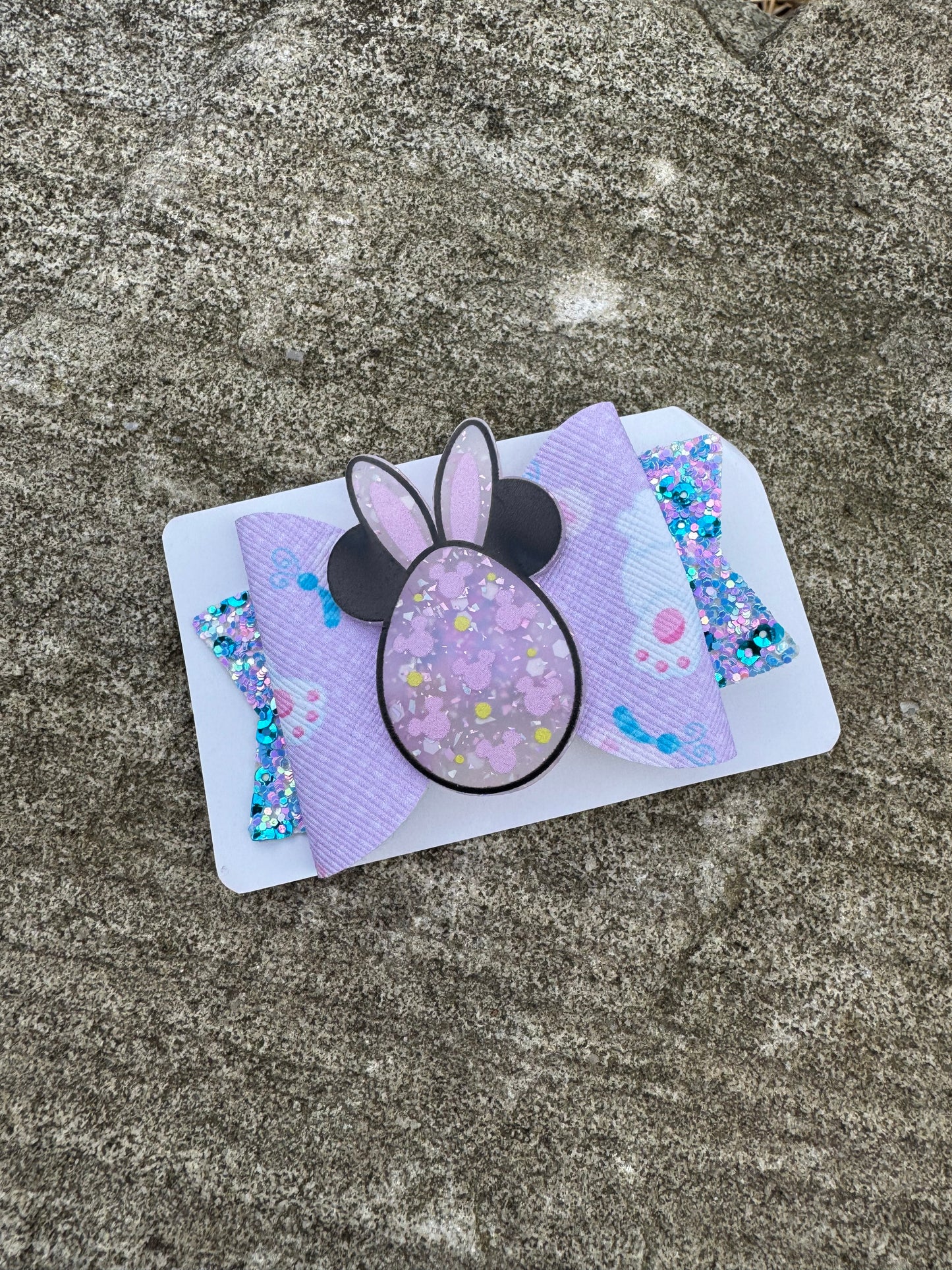 Purple mini egg bow
