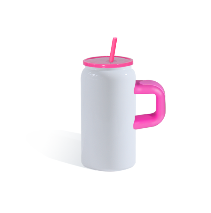 16oz sublimation with handle- matching lid & straw
