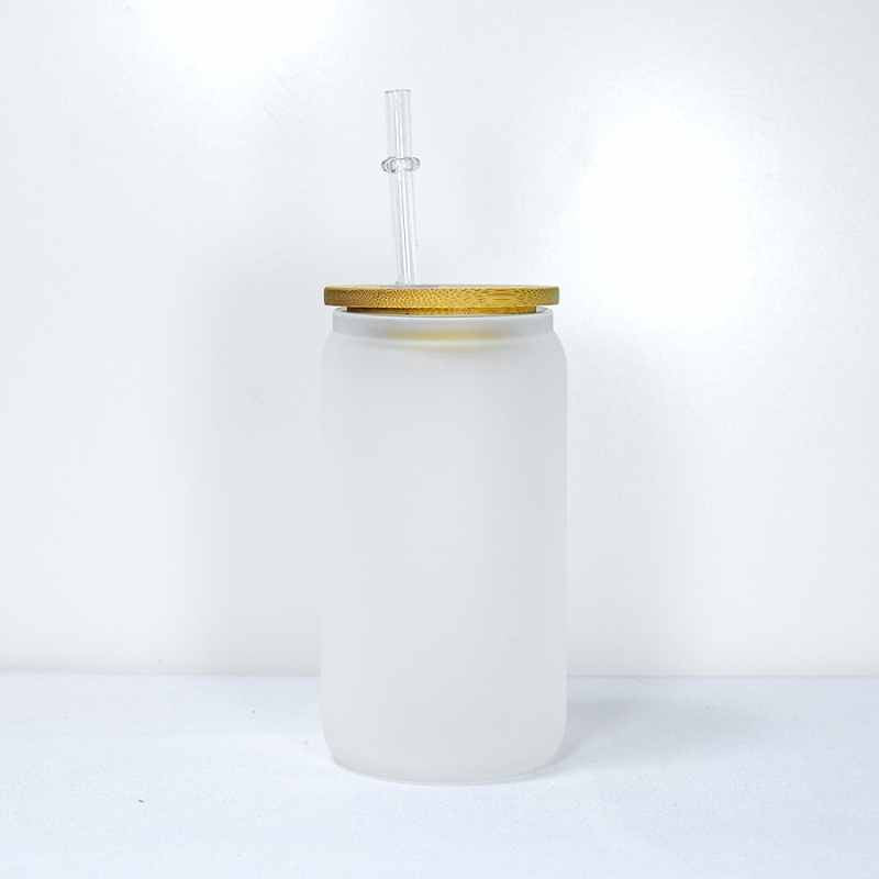 16oz frosted libby with bamboo lid.