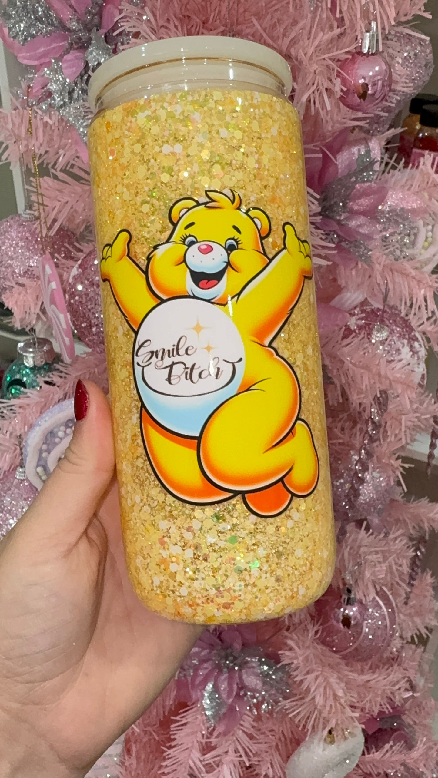 Little ray of f sunshine glass snow globe