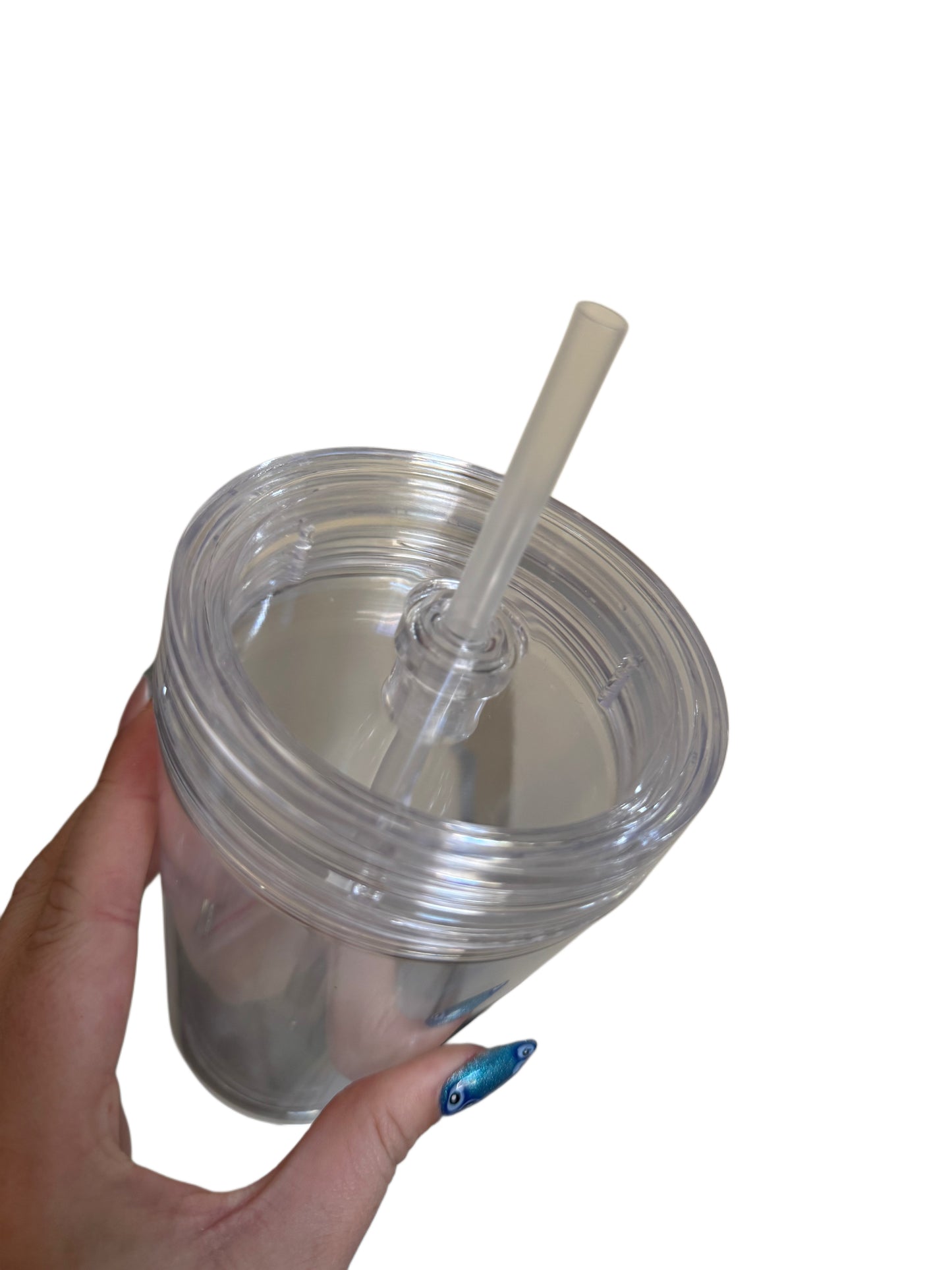 Acrylic Snow Globe tumblers 12oz with S/Globe lid!