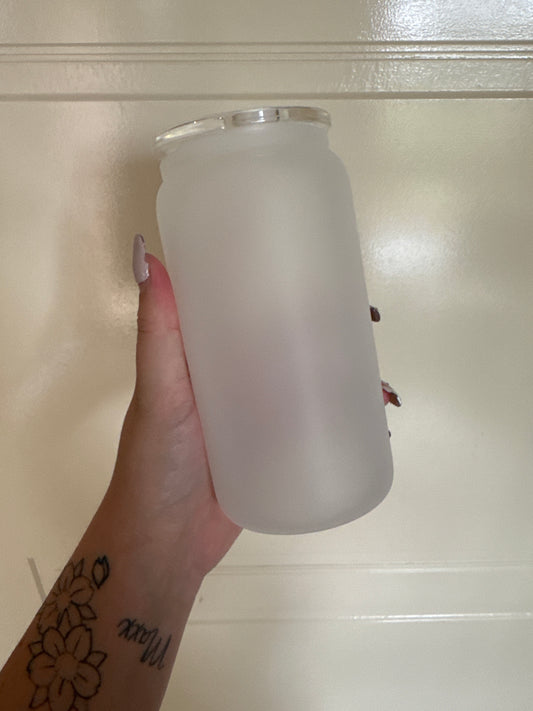 16oz frosted Libby with clear lid