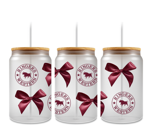 bulls and bow- maroon
