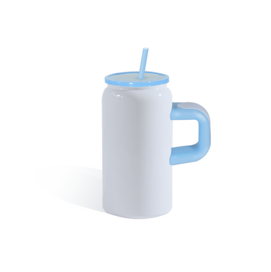 16oz sublimation with handle- matching lid & straw