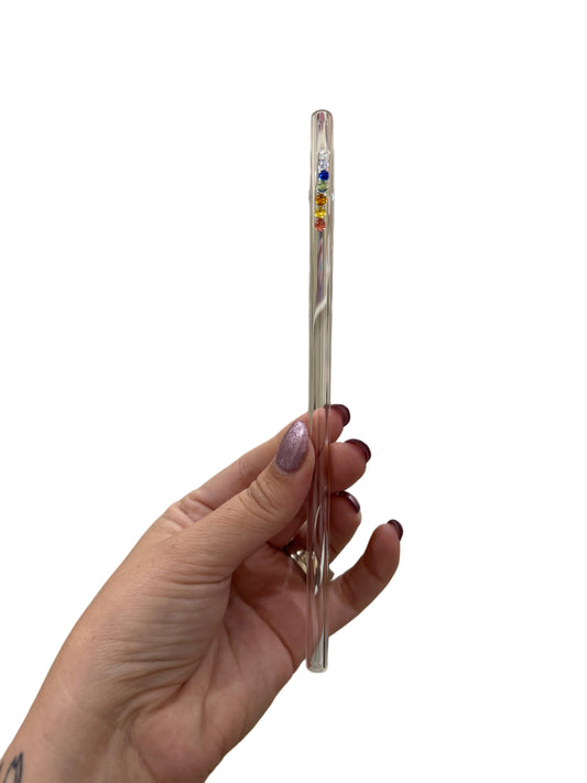 Colour dotted glass straws
