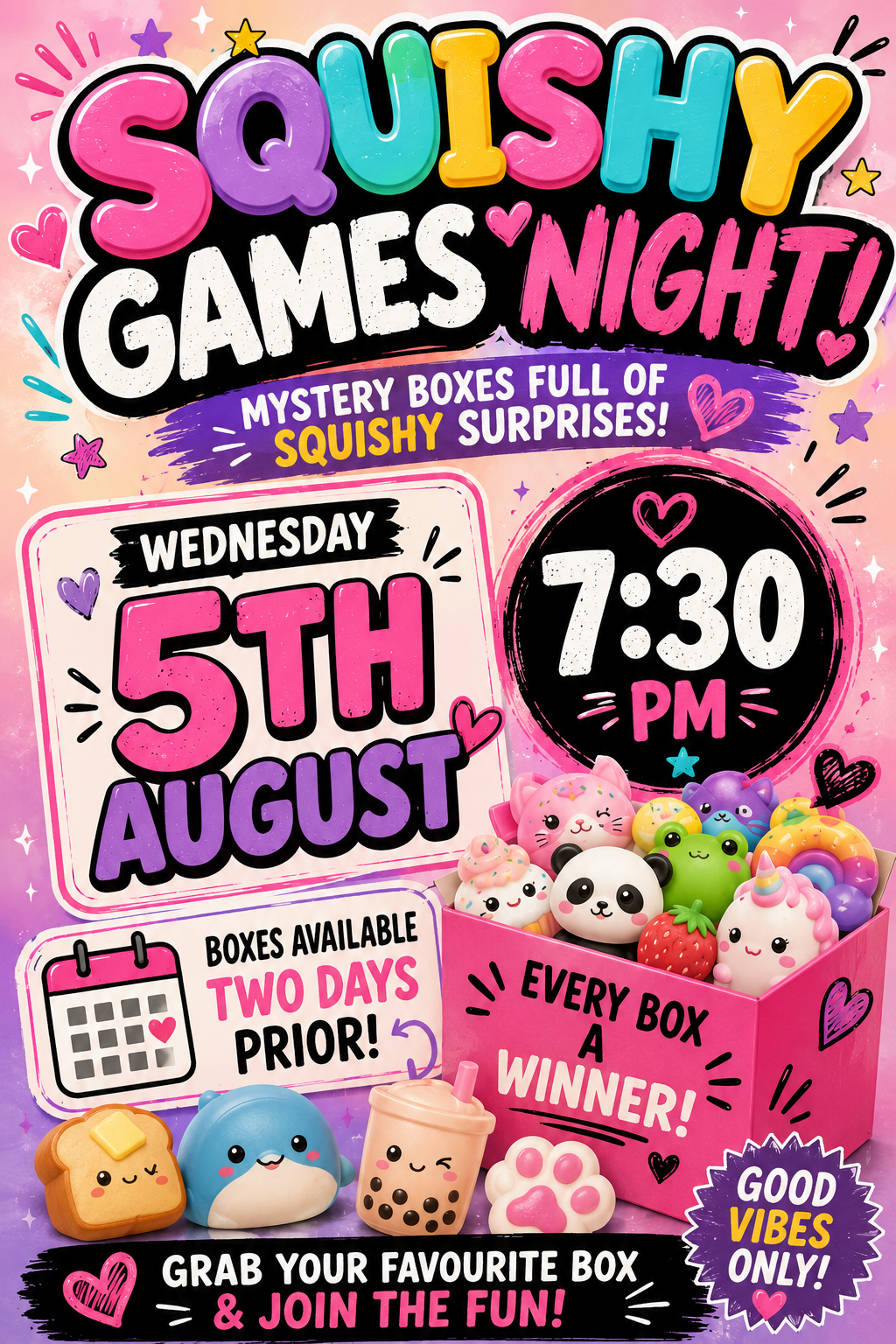 Mystery squishy games night