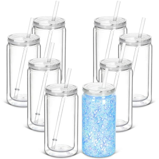 16oz(inside) snow globe glass with clear lids