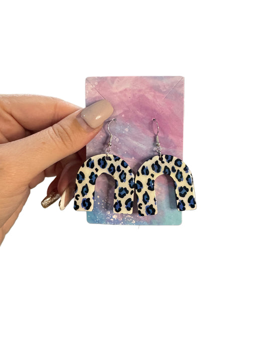 Arch leopard print earrings