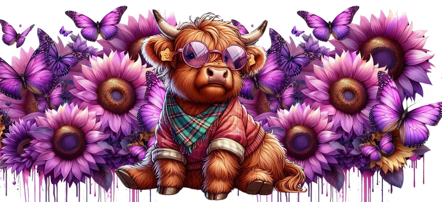 highland cow purple