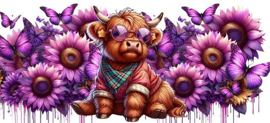 highland cow purple
