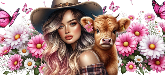 lady and her cow