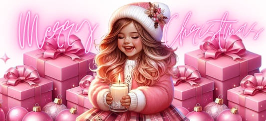 Little girl pink Christmas