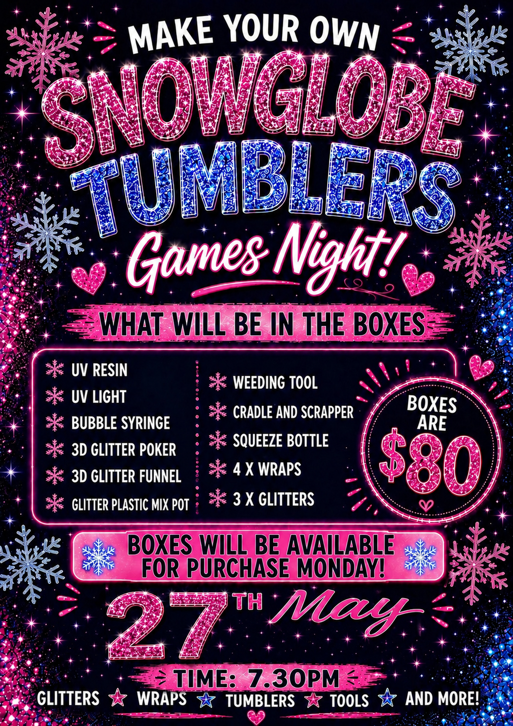 Make your own snowglobe games night