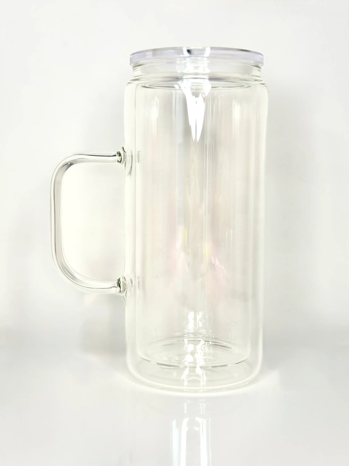 16oz tall mug snow globe with handle- matching straw