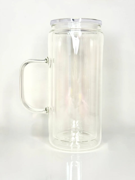 16oz tall mug snow globe with handle- matching straw
