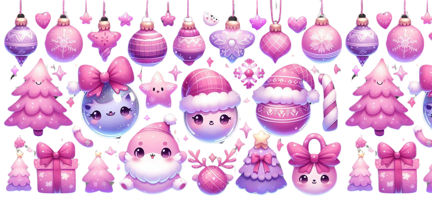 Pink Christmas baubles
