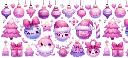 Pink Christmas baubles